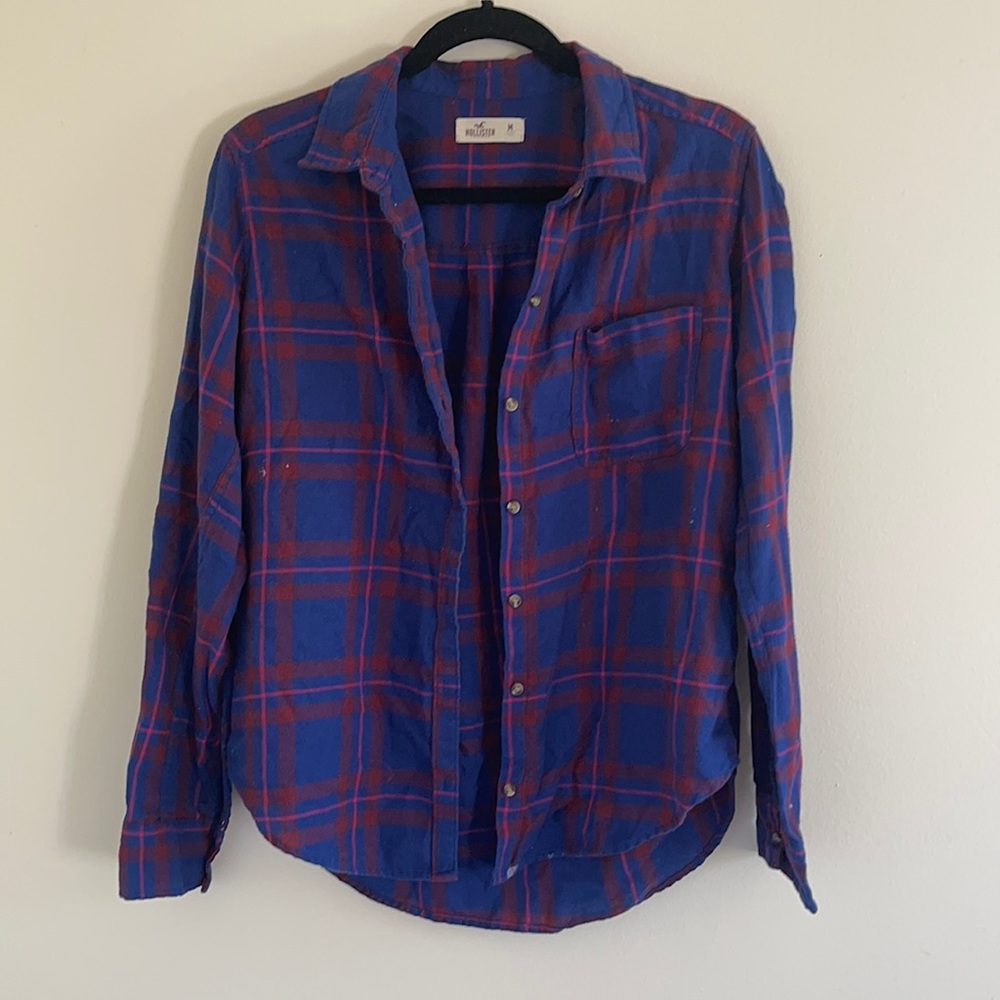 Hollister Blue Plaid Flannel!!